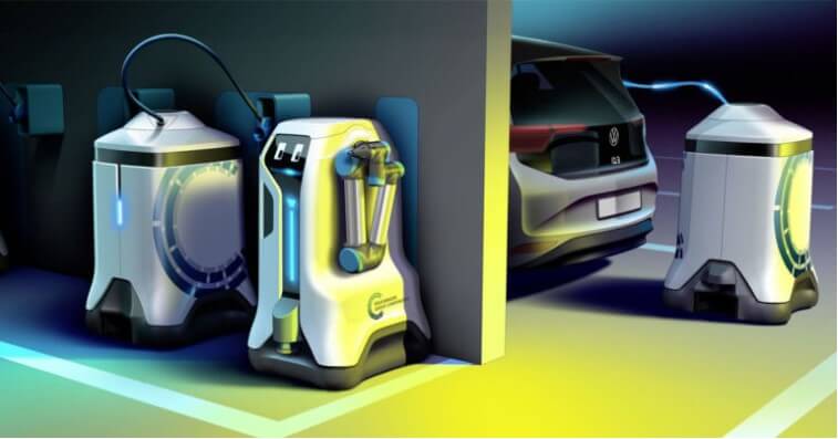 解决电动车充电桩不足，福斯汽车提出「充电机器人」概念