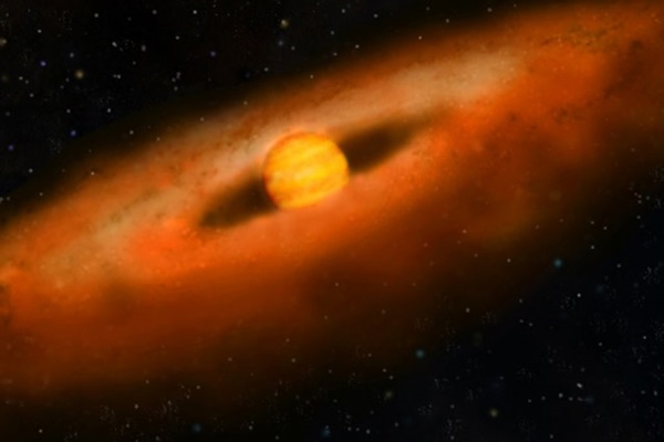 年轻的褐矮星W1200-7845插图，显示了它似乎也具有能够形成行星的盘面，或许可以帮助天文学家了解褐矮星的形成是更像恒星或行星。Credit : NASA/William Pendrill