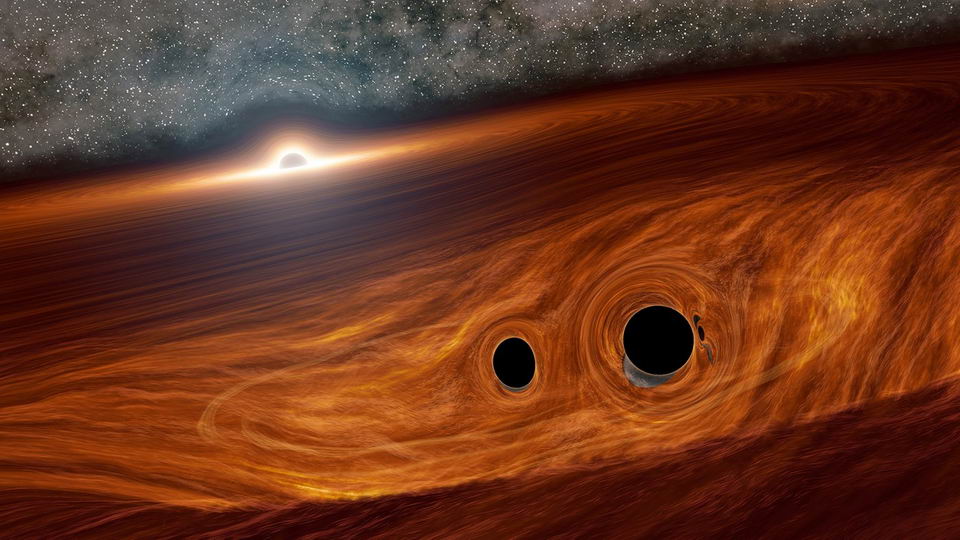 天文学家发现黑洞碰撞合并产生的疑似闪光