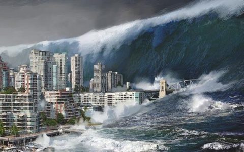 新闻中说海啸几十米高，为什么实际画面看起来只是在涨潮了几米？似乎不那么可怕