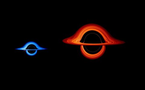 科学家模拟两颗黑洞绕行时光线扭曲的景象