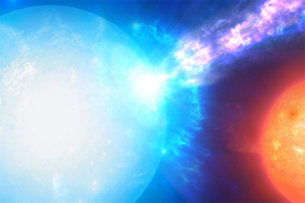 具有强磁场的白矮星在两极地区发生局部性核聚变，从而导致微新星