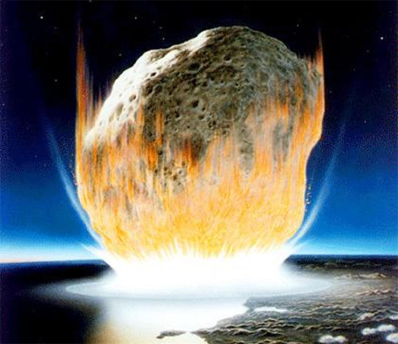 撞击的小行星是一颗碳质球粒陨石，直径达到了10公里，矗立在海面上的时候比珠穆朗玛峰还要高大