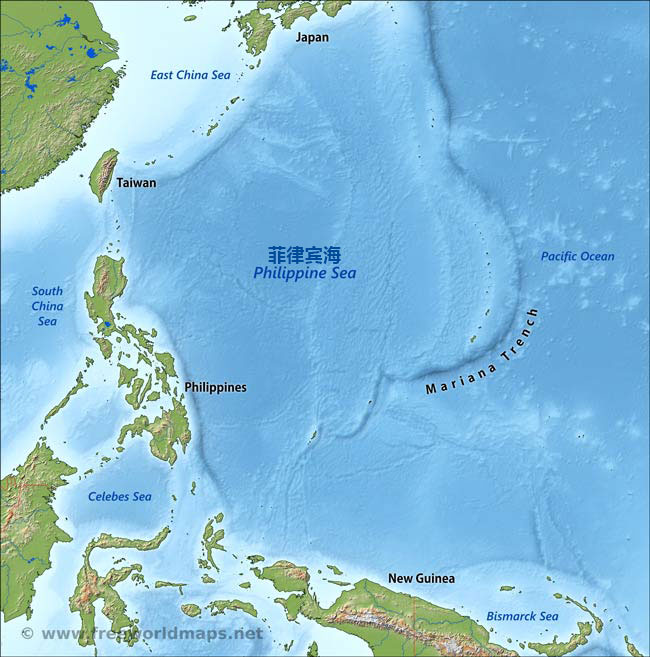 世界上最大的海菲律宾海地图
