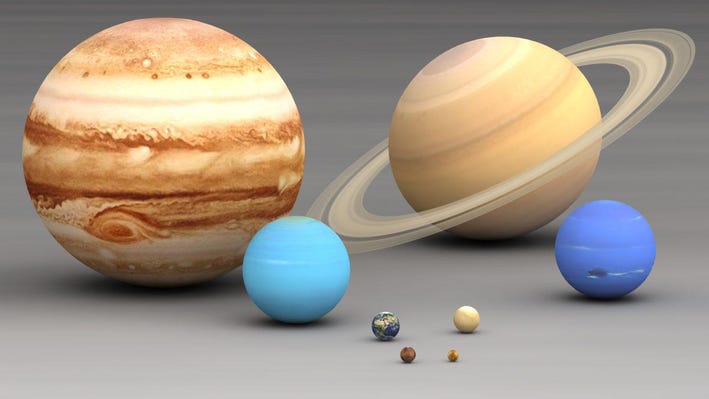 太阳系各大星球密度差异很大