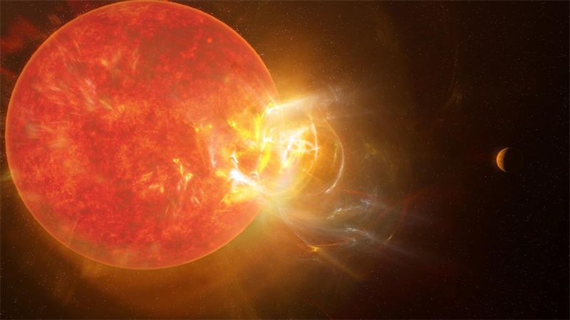 比邻星虽然是一颗比太阳暗淡很多的红矮星，但是它不定时爆发的耀斑使得其成为一颗耀星