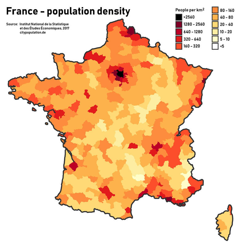 法国人口地图