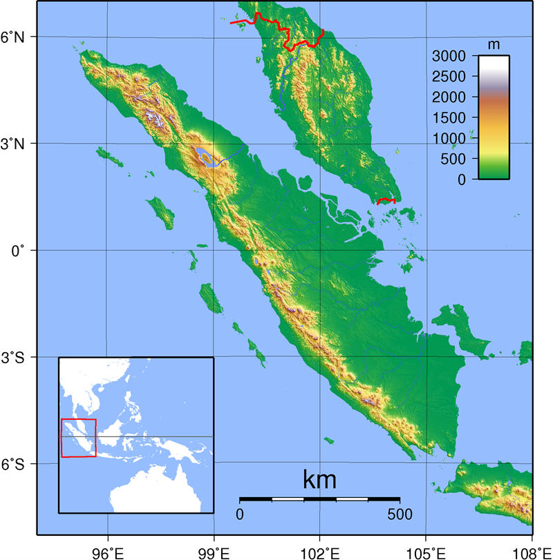 苏门答腊岛是全境都在印尼的岛屿，也是世界第六大岛