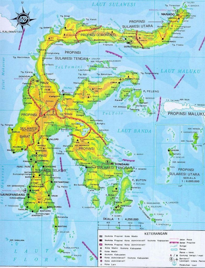 苏拉威西岛在地图上就好像是一个大写字母K，它的面积超过了18万平方公里，和广东省差不多大