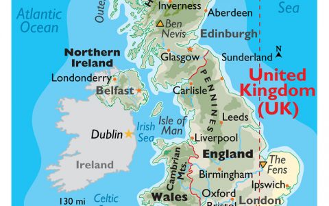 英国国土面积是多少？英格兰苏格兰北爱尔兰有多大？