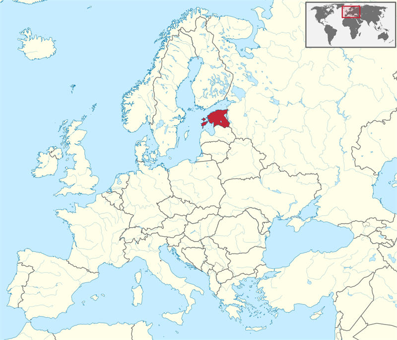 爱沙尼亚在欧洲的位置