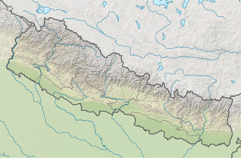 尼泊尔地形地图