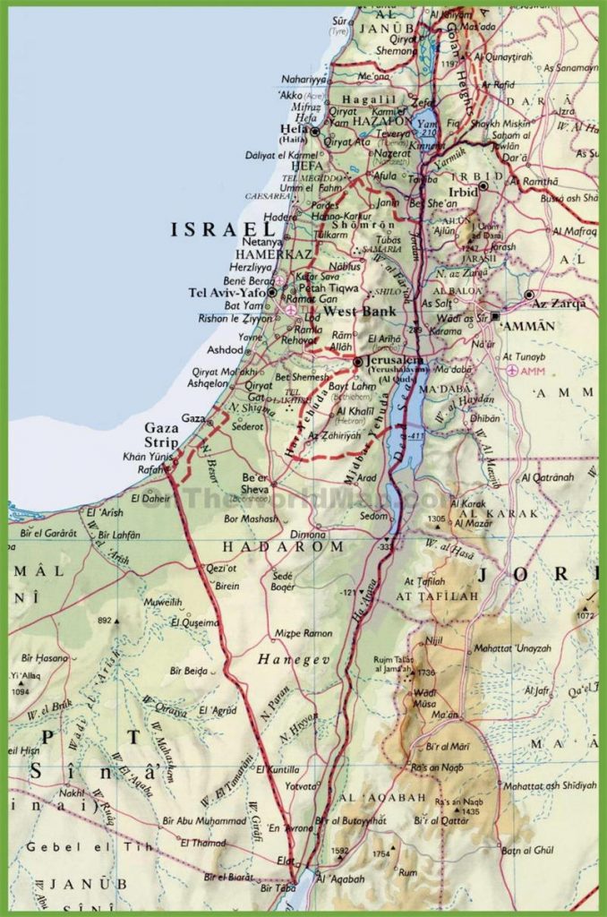 以色列地形图地图