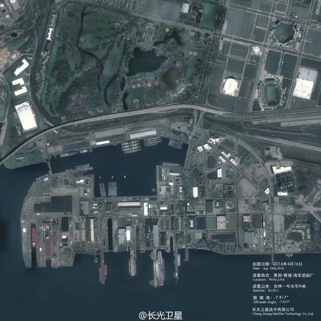 2022年我国的吉林一号拍摄的美海军造船厂