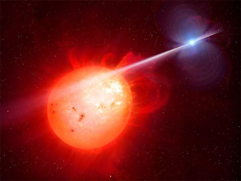 AR Scorpii是一个独特的白矮星型脉冲星，它周期性的脉冲辐射会扫过伴星