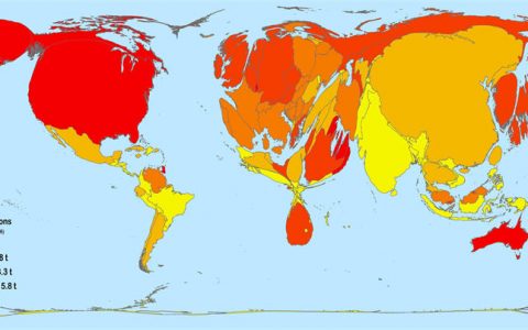 世界各国温室气体排放量排名数据【二氧化碳+甲烷】