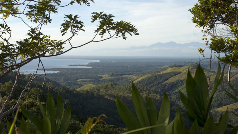 巴布亚新几内亚中部是高大的中央山脉，沿海有平原