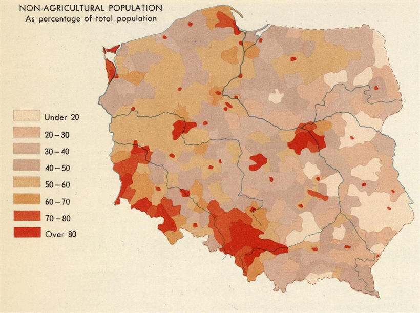 波兰人口密度地图