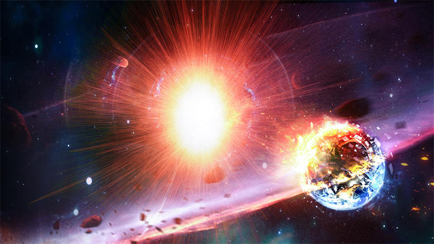 如果太阳变成一颗超新星的话，那么地球朝向太阳的一面就会被气化掉