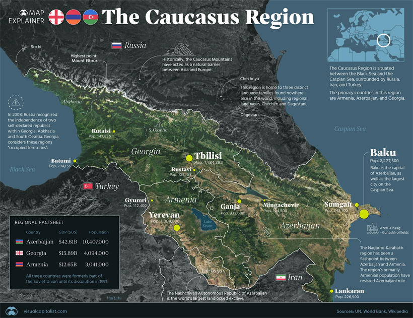 高加索地区地图