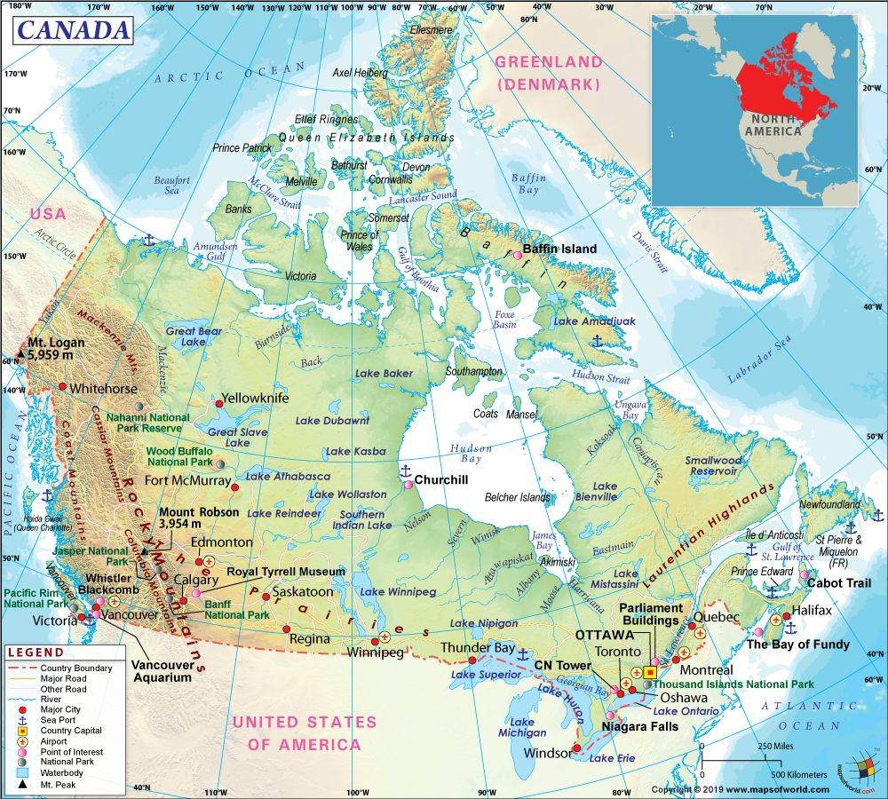 加拿大是世界上海岸线最长的国家，看看它北部地区支离破碎的地形，但是这些漫长的海岸线实际上用途并不大