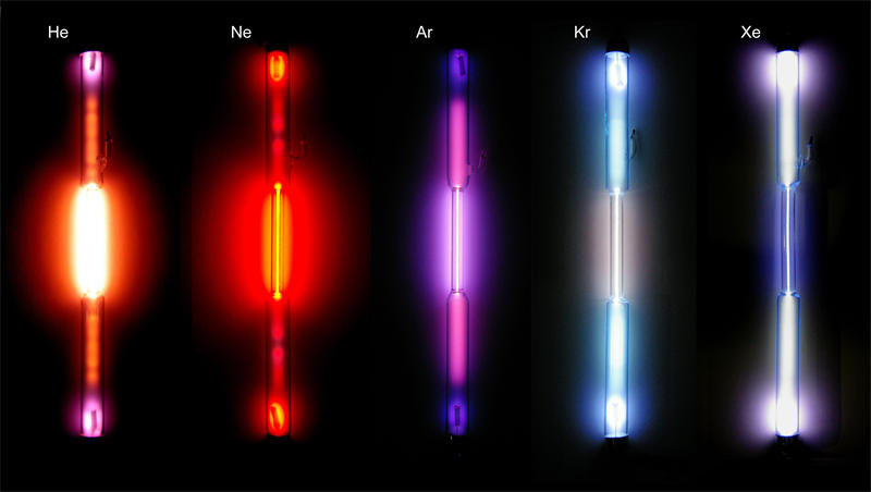 不同的惰性气体可以发出不同颜色的光