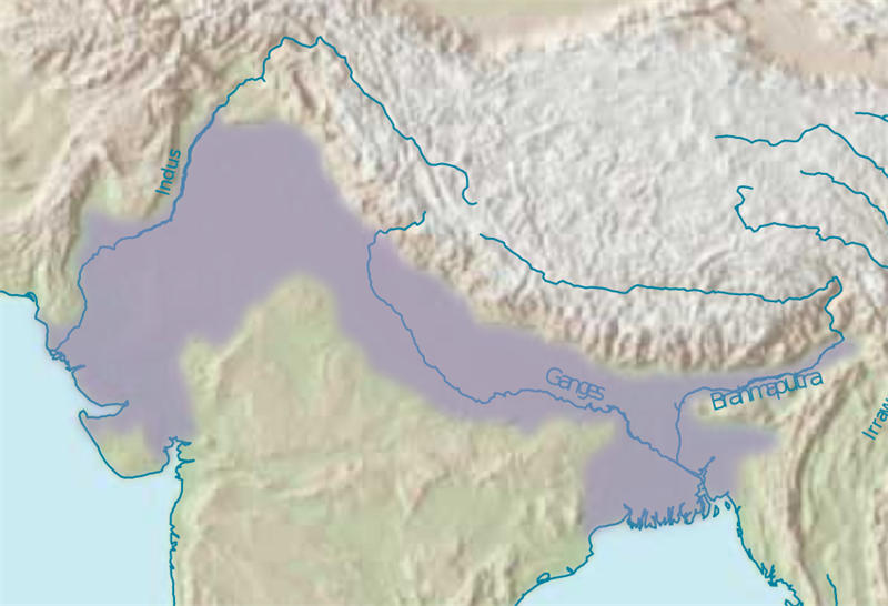 印度河-恒河平原地图