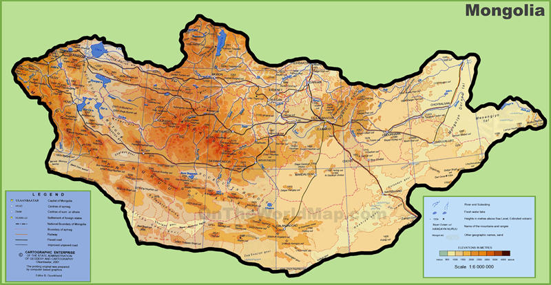 蒙古国地形图
