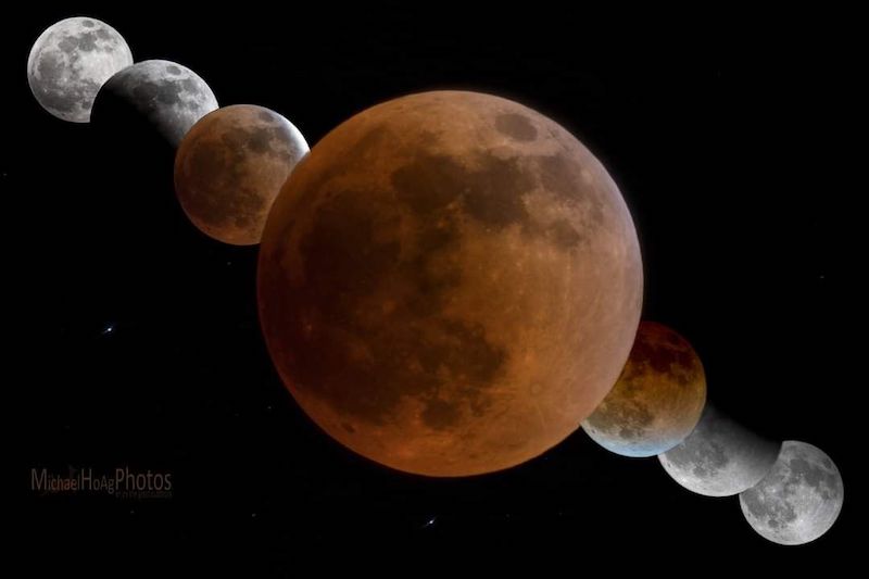 月全食的月亮并不是全黑的，而是会发出铁锈般的红色
