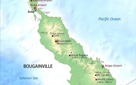 布干维尔岛的面积历史和人口数据