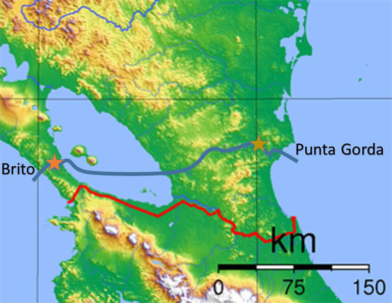 尼加拉瓜运河示意图