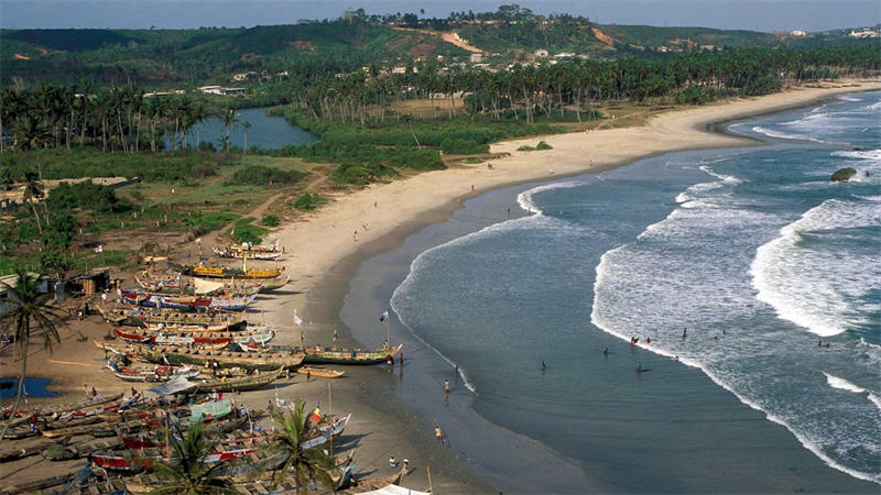加纳濒临大西洋的几内亚湾