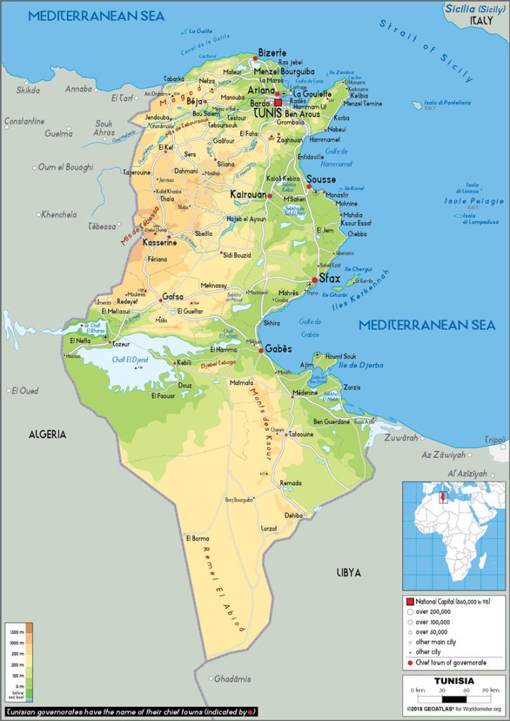 突尼斯地图图片