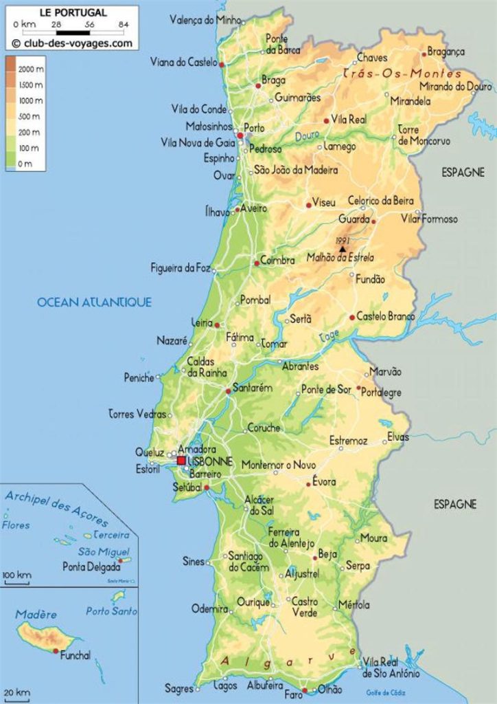 葡萄牙地图图片