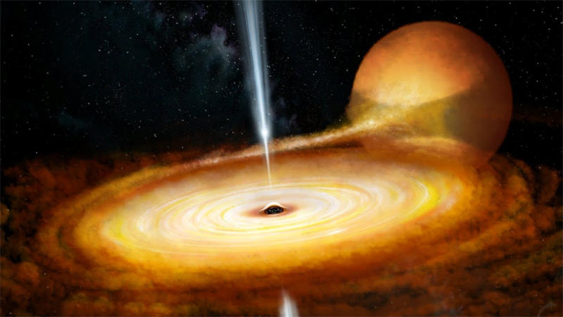 1E1740.7-2942是由一个黑洞和恒星组成的双星系统，也是一个微类星体
