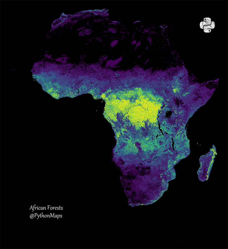 非洲森林分布地图
