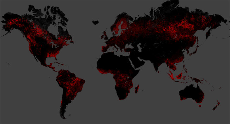 2000年以来全球消失的森林地图