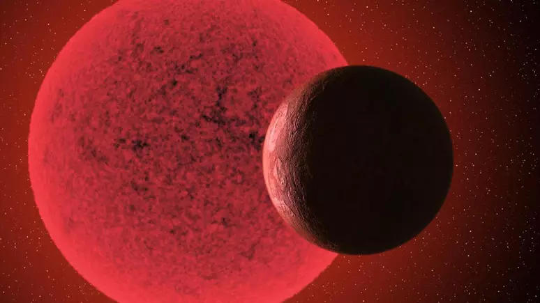 K2-415b想象图，它正围绕着一颗暗淡的红矮星旋转