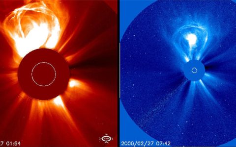 太阳日冕物质抛射一次性能将多少物质抛入太空中？