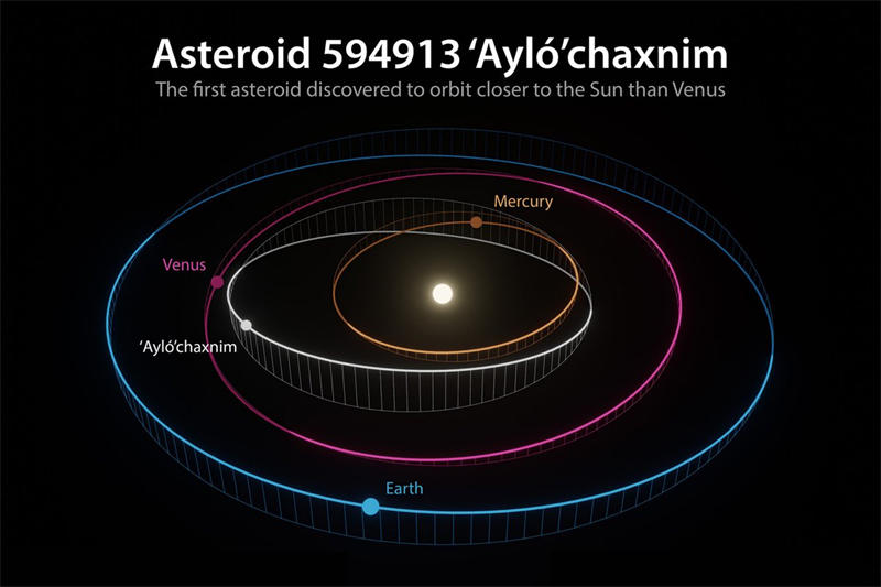 594913 'Ayló'chaxnim是一颗轨道完全位于金星轨道内侧的小行星