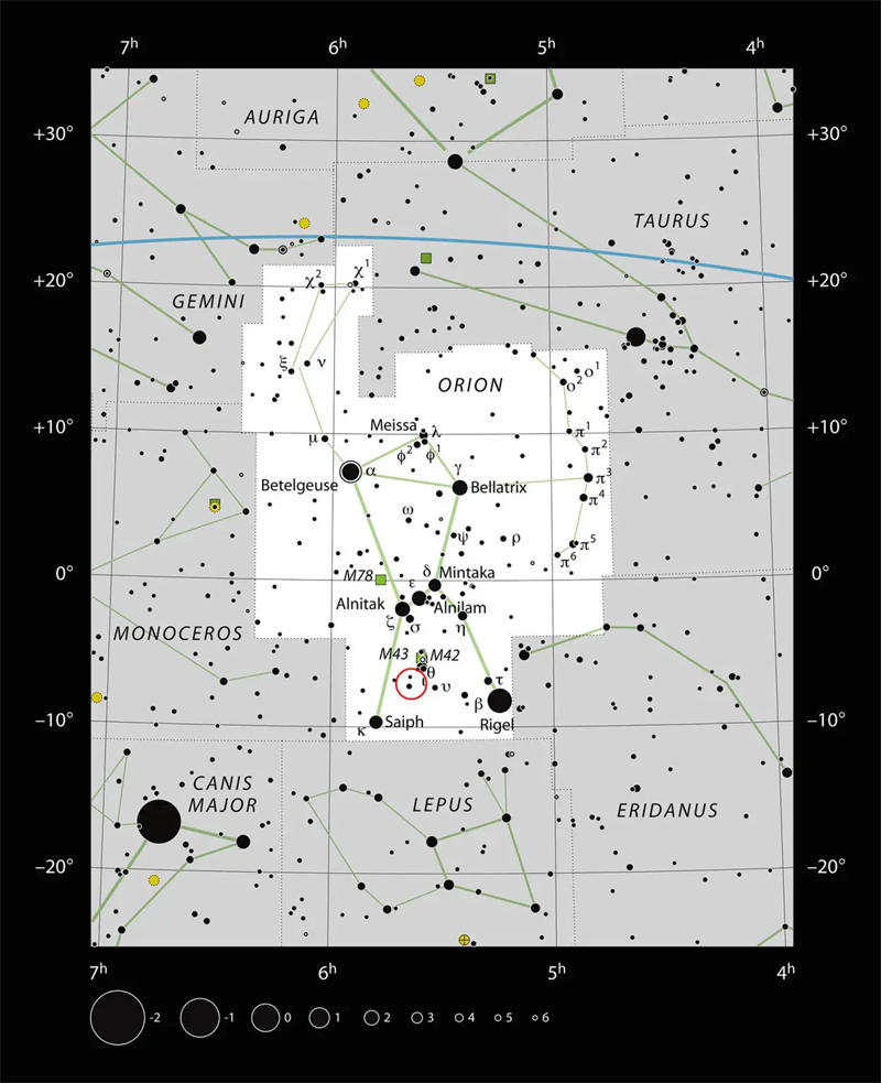 V883 Orionis 是一颗原恒星，位于猎户座，距离地球约 1,305 光年。图片来源：ESO/IAU 和 Sky & Telescope