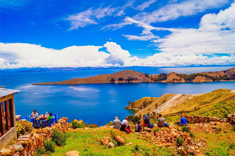 美丽的的的喀喀湖风景