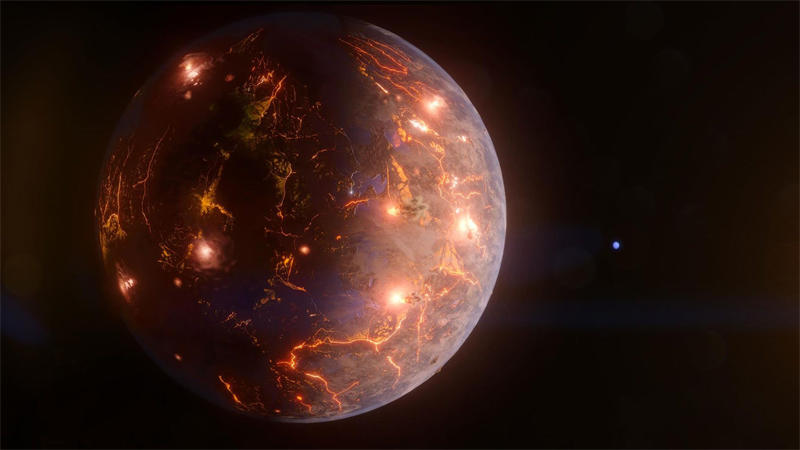 艺术家对类地系外行星LP 791-18d的想像。图片来源：NASA's Goddard Space Flight Center / Chris Smith, KRBwyle.