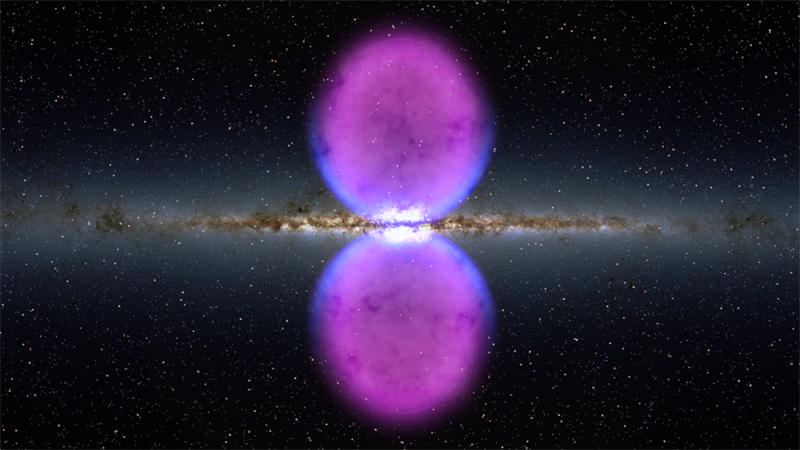 费米气泡从银河系中心的上方和下方蔓延了超过25000光年。