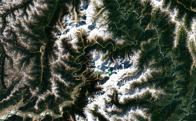 雅鲁藏布大峡谷卫星地图