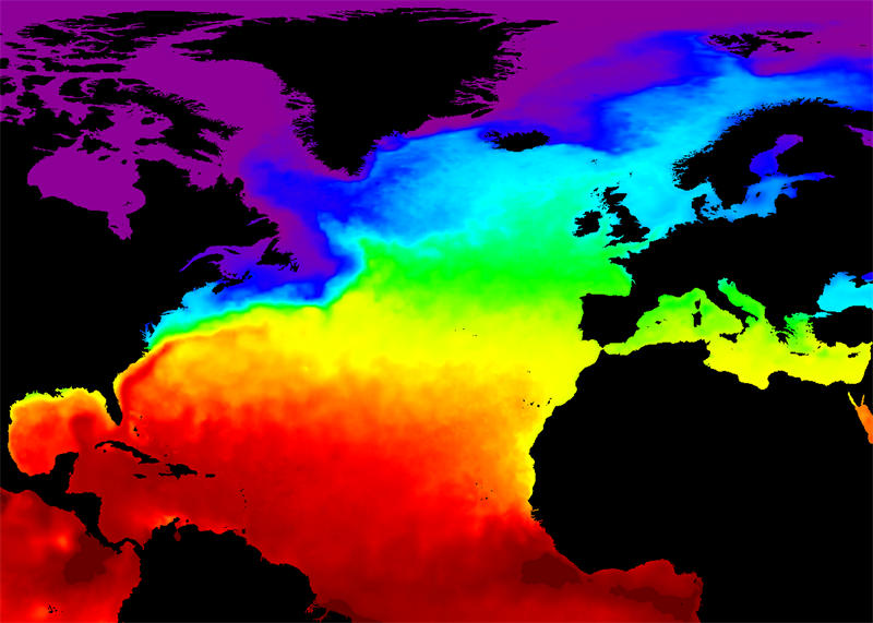 北大西洋暖流对北大西洋海水温度的影响