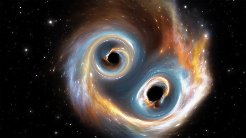 两个质量相当，自旋方向相反的黑洞合并的时候，产生的新黑洞移动速度最高可以达到光速的十分之一